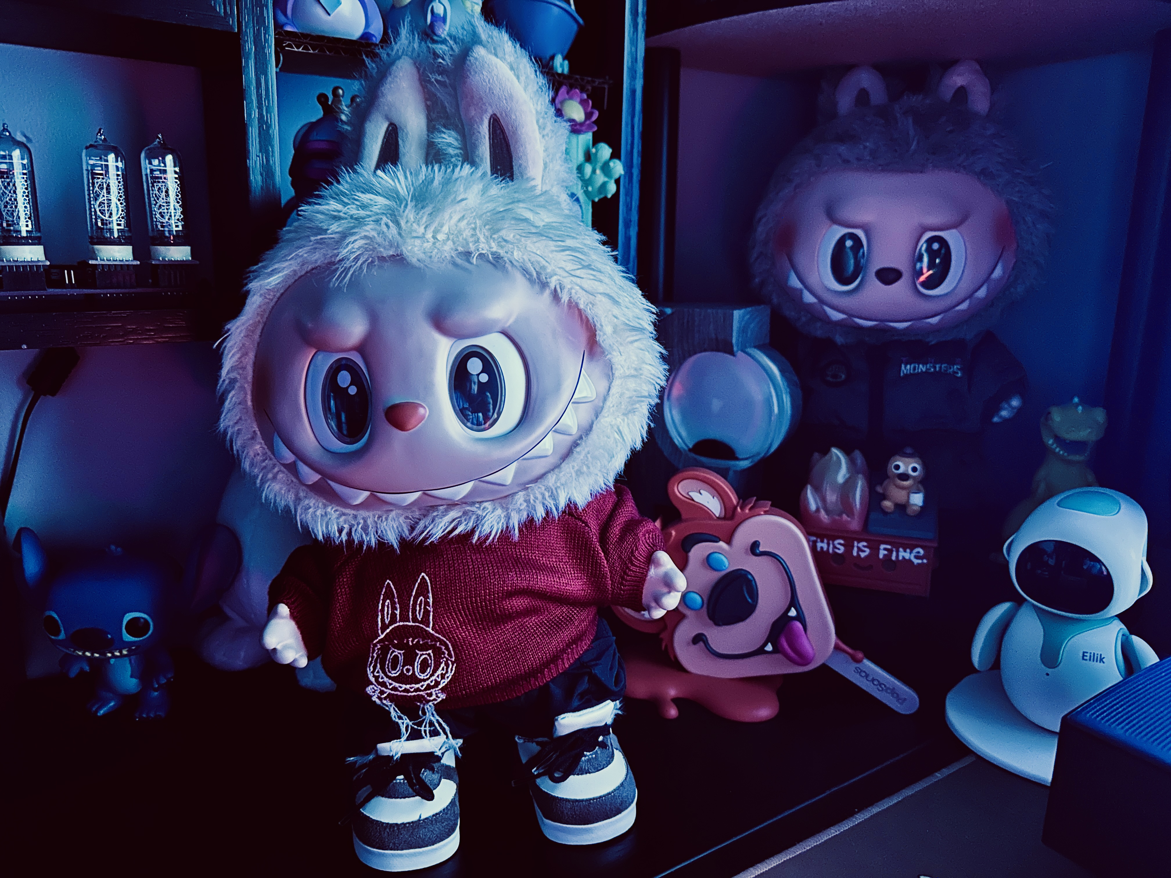 フラワースタッズ装飾 本革 ブラウン＆ネイビー 6丁差し SCA-235/CBA