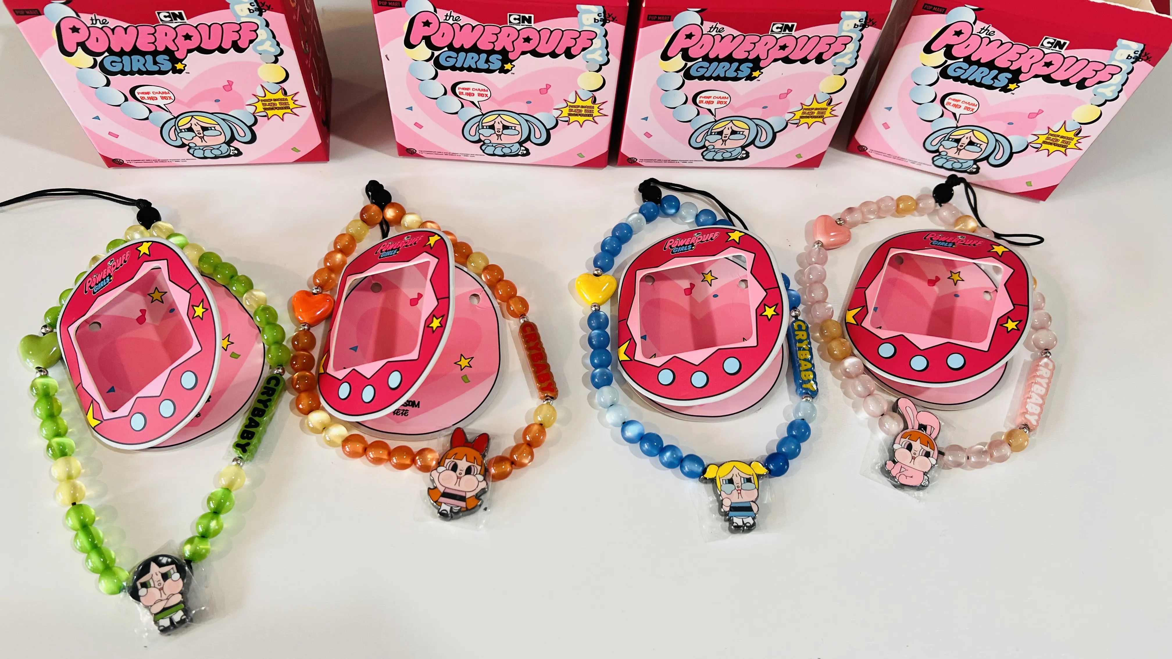 POPMART CRYBABYパワーパフガールズ フォンチャーム CRYBABY x Powerpuff Girls Series-Phone Charm Blind Box