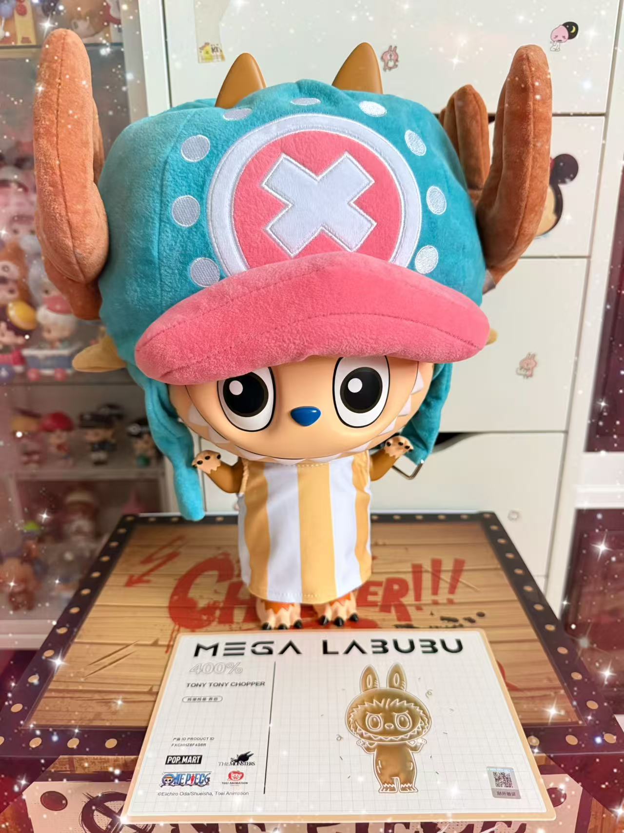 ポップマート ラブブ　チョッパー　One Piece 400% CHOPPER Pop Mart Labubu The Monsters x One Piece Mega Labubu