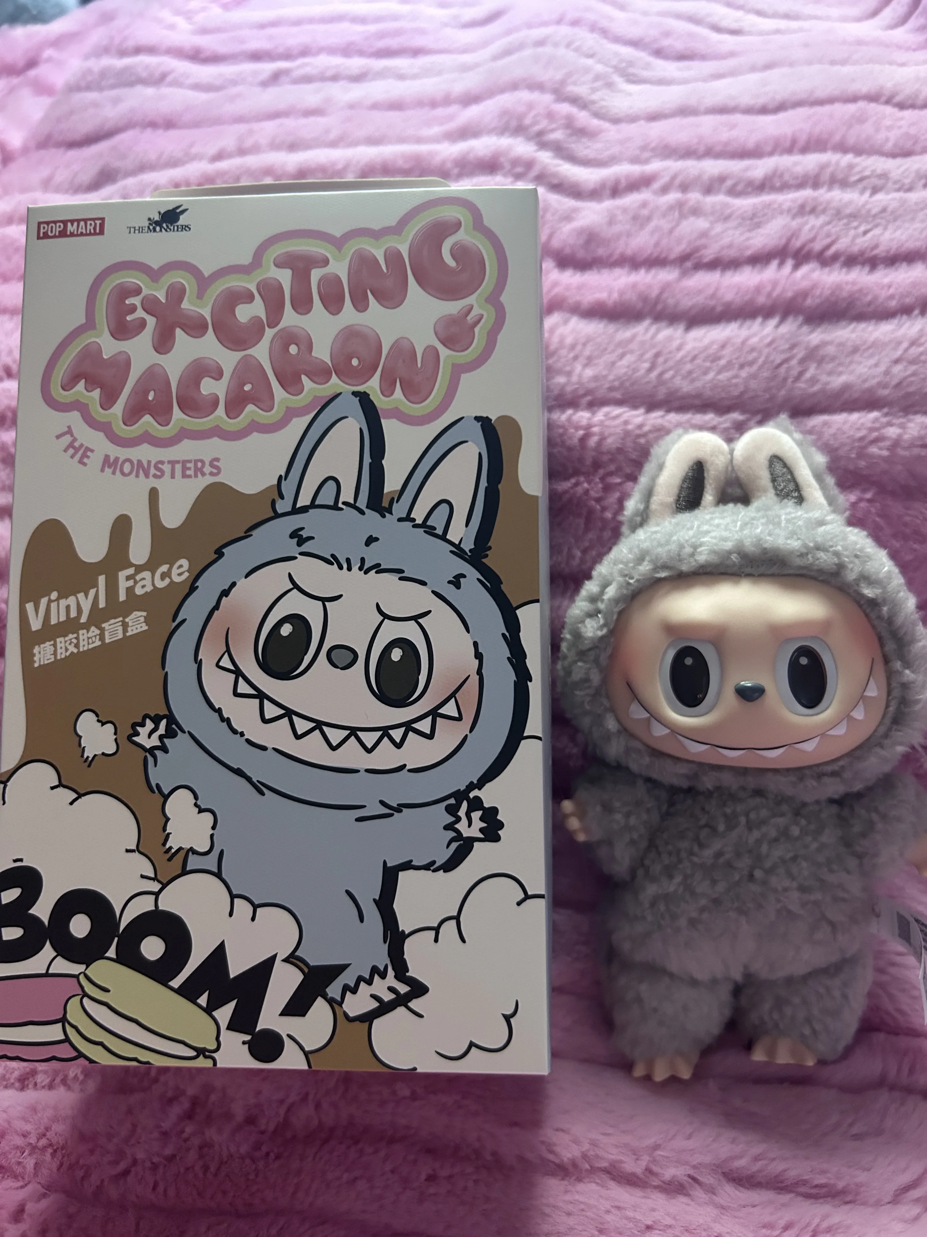 POP MART Exciting Macaron Vinyl Face グレー THE MONSTERS - Tasty Macarons Vinyl Face Blind Box | Blind