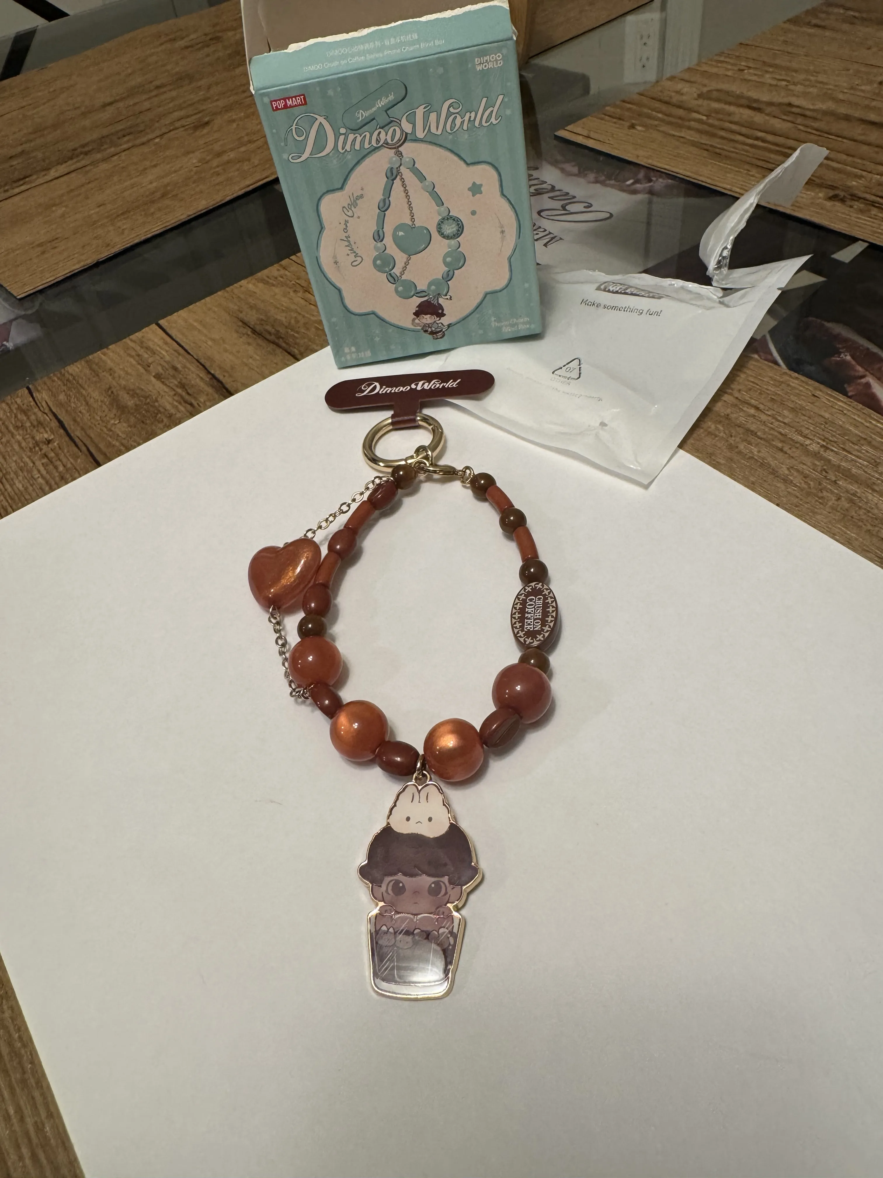 POP NOW:DIMOO Crush on Coffee Series-Phone Charm Blind Box