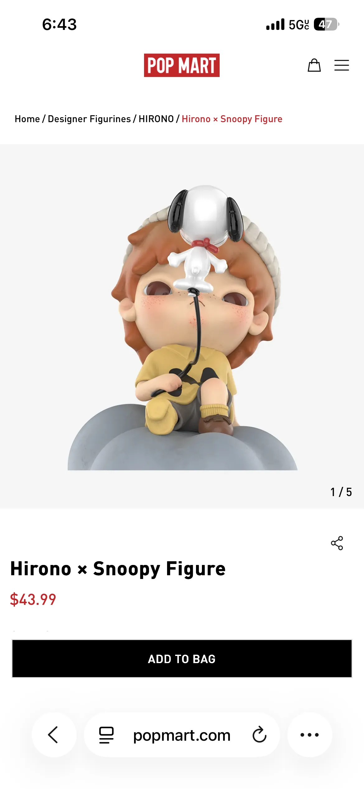 Hirono × Snoopy Figure - POP MART (Canada)