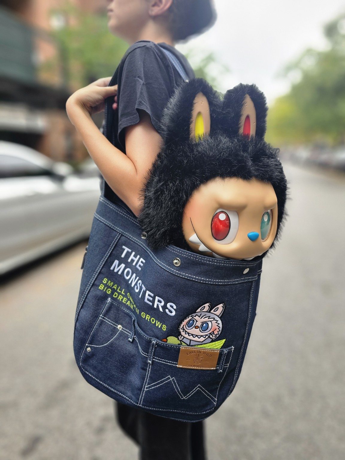 THE MONSTERS FALL IN WILD SERIES-Denim Messenger Bag｜POP MART US