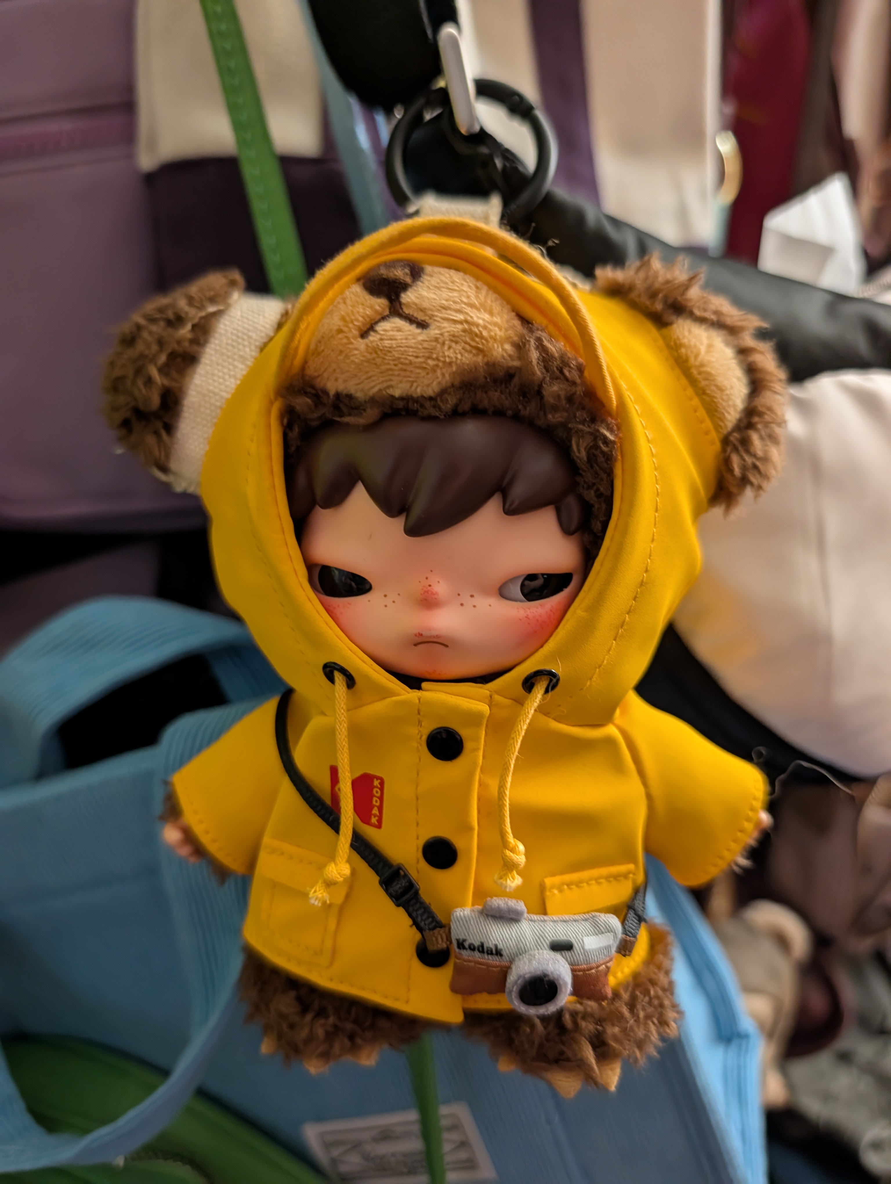 Labubu Hirono × Kodak Click Bear Plush Doll Pendant｜Camera‑Collab